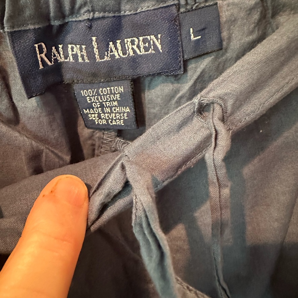 Ralph Lauren Navy Cotton Tunic Top & Drawstring Pants Set Size L Lounge/PJ set - Picture 4 of 8